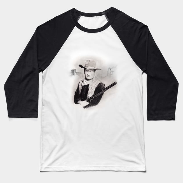 John Wayne tee Baseball T-Shirt by pencilartist